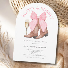 Invitation Boots Bubbly Western Watercolor Fête des mariées