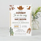 Invitation Boots Casquettes occidentaux de Cowboy Baby shower (Debout devant)