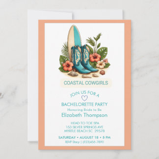 Invitation Boots Coastal Cowgirls Bachelorette Week-end