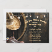 Invitation Boots Country Casquette & Barnwood Enregistrer La  (Devant)