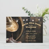 Invitation Boots Country Casquette & Barnwood Enregistrer La  (Debout devant)