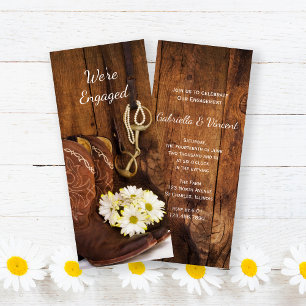 Invitation Boots Cowboy Daisers Horse Bit Engagement Party