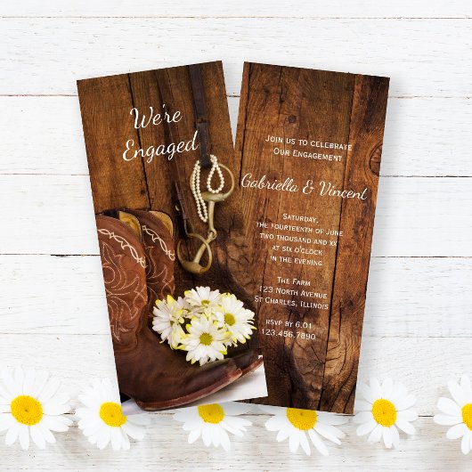 Invitation Boots Cowboy Daisers Horse Bit Engagement Party