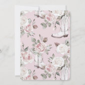 Invitation Boots de Casquette de fille blanche rose vif Anniv (Dos)