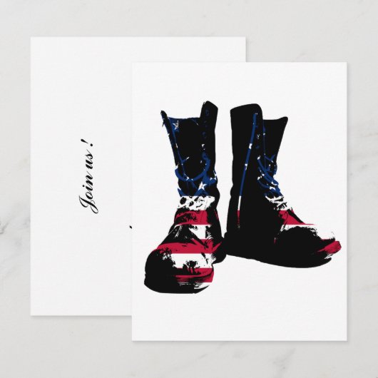 Invitation Boots de combat américains (Devant / Derrière)