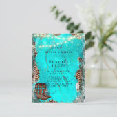 Invitation Boots de cow-boy Turquoise Brunch & Bubbly (Debout devant)