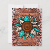 Invitation Boots de cow-boy Turquoise Brunch & Bubbly (Dos)