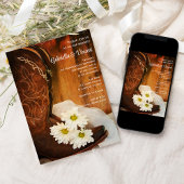 Invitation Boots de cowboy blanc de marguerites Pays Mariage 