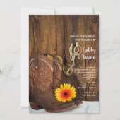 Invitation Boots de cowboy, Daisy et Horse Bit Engagement (Devant)