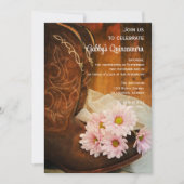 Invitation Boots de cowboy roses Quinceanera Barn Party (Devant)
