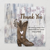 Invitation Boots de Fête des mariées Coeur Rose Boots Merci (Devant / Derrière)