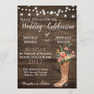 Invitation Boots de Mariage de la grange russe