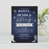 Invitation Boots Denim Bling Church Brunch Noël (Debout devant)