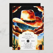 Invitation Boots Enchanted Cowboy Anniversaire (Devant / Derrière)