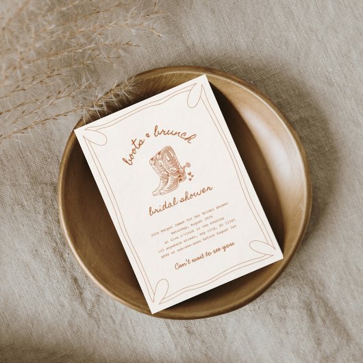 Invitation Boots et brunch douche nuptiale