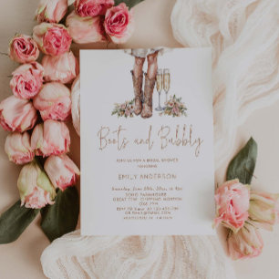 Invitation Boots Et Bubbly Country Fête des mariées