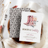 Invitation Boots et Bubbly Elegant Fête des mariées rose