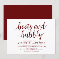 Boots et Bubbly, Fête des mariées Celebration Invi