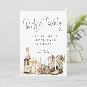 Invitation Boots et Bubbly Love is Sweet Fête des mariées