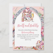 Invitation Boots et Bubbly Pink Beach Fête des mariées occide (Devant)