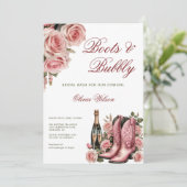 Invitation Boots Et Bubbly Western Cowboy Fête des mariées (Debout devant)