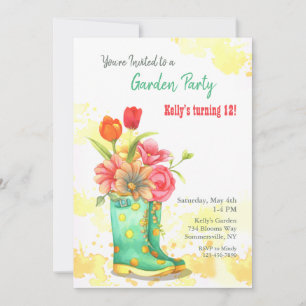 Invitation Boots et fleurs de jardin
