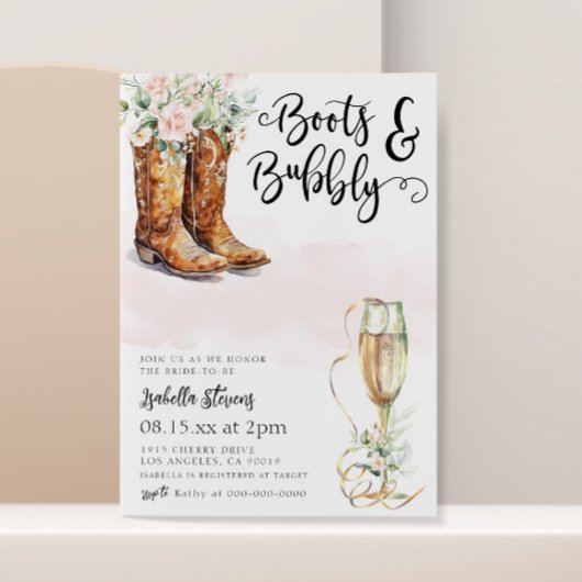 Invitation Boots & Fête des mariées Bubbly