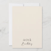 Invitation Boots floraux beiges Boho 40e anniversaire (Dos)