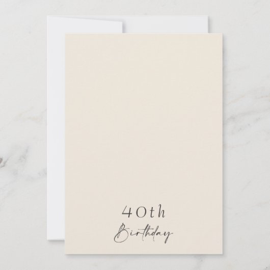 Invitation Boots floraux beiges Boho 40e anniversaire (Dos)