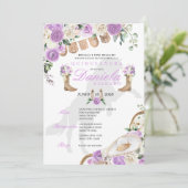 Invitation Boots occidentaux de lavande et Quinceañera Rose (Debout devant)