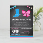 Invitation Boots or Bows Gender Revevela Party (Debout devant)