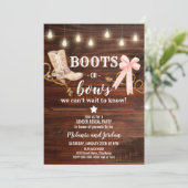 Invitation Boots or Bows Gender Revevela Party (Debout devant)