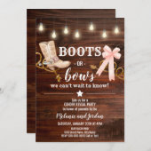 Invitation Boots or Bows Gender Revevela Party (Devant / Derrière)