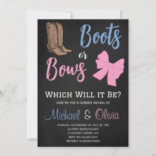 Invitation Boots or Bows Genre Reveillez Baby shower de fête
