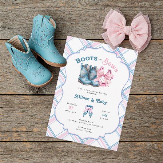 Invitation Boots or Bows Western Genre Reveve