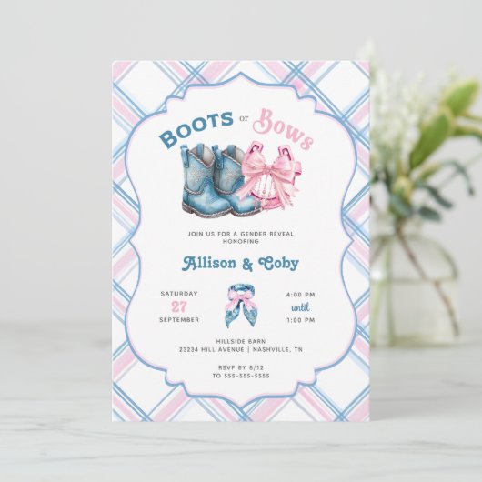 Invitation Boots or Bows Western Genre Reveve (Debout devant)