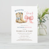 Invitation Boots or Bows Western Theme Gender Reveal Party (Debout devant)