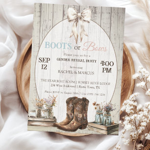 Invitation Boots ou Bows boho rustique Genre révéler la fête
