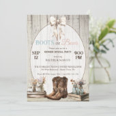 Invitation Boots ou Bows boho rustique Genre révéler la fête (Debout devant)
