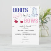 Invitation Boots ou Bows Pays Baby shower de révélation de ge (Debout devant)