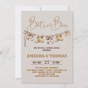 Invitation Boots ou Rubans Révélation de Sexe Rustique