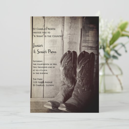 Invitation Boots rustiques Country Junior / Senior Prom (Debout devant)