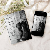 Invitation Boots rustiques Cowboy Pays Western Anniversaire P