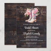 Invitation Boots rustiques Cowgirl Fête des mariées occidenta (Devant / Derrière)