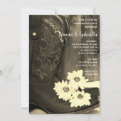 Invitation Boots rustiques Daisy Western Engagement Party Sep (Devant)