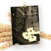 Invitation Boots rustiques Daisy Western Engagement Party Sep