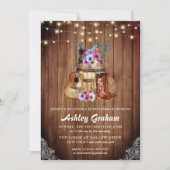 Invitation Boots rustiques fille-fille Quinceañera 15e annive (Devant)