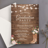 Invitation Boots rustiques Floral String Lights Graduation Pa