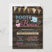 Invitation Boots rustiques ou Bows Baby shower de révélation  (Devant)