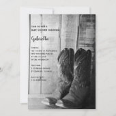 Invitation Boots rustiques Pays Baby shower Ouest (Devant)